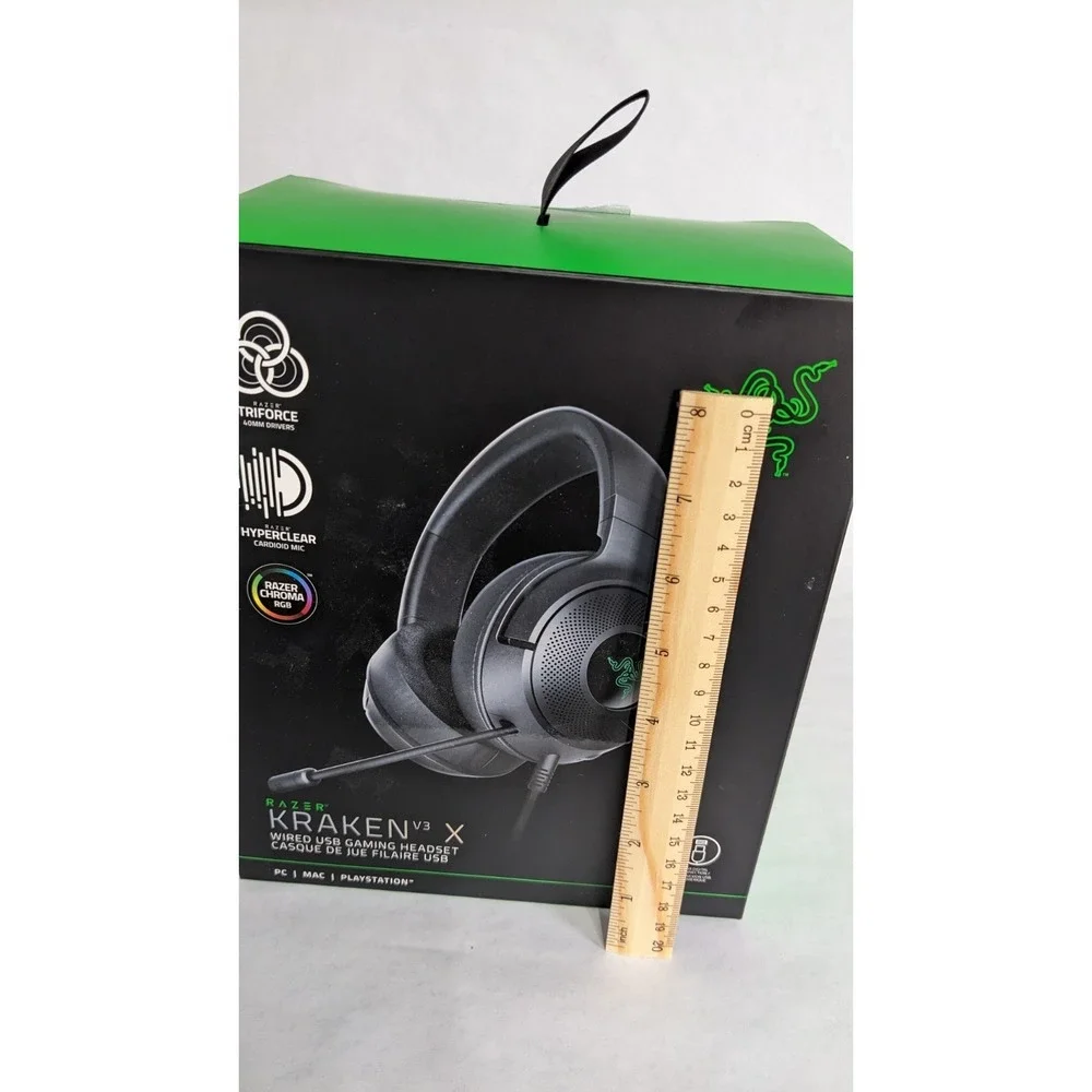 Razer Kraken V3 X Wired USB Gaming Headset for PC/MAC/Playstation Triforce RGB